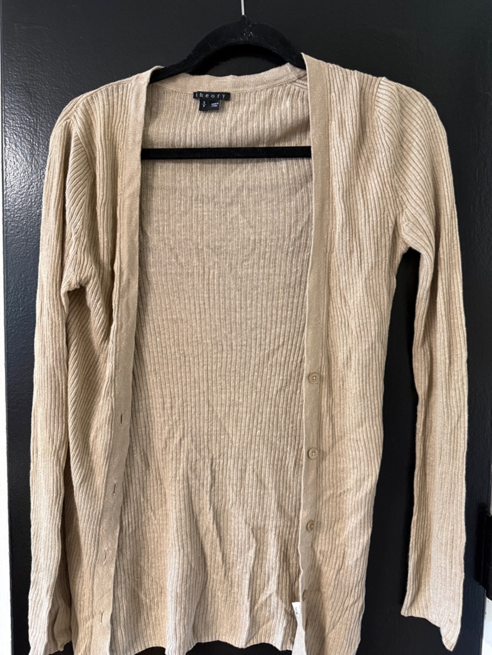 Linen Blend Ribbed Cardigan - Picture 6 of 11